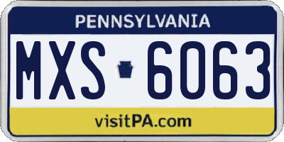 PA license plate MXS6063