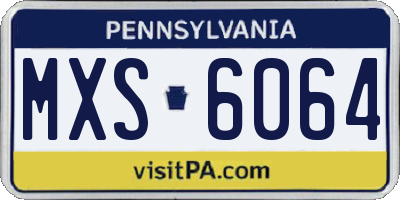 PA license plate MXS6064