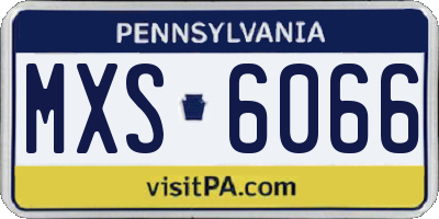PA license plate MXS6066