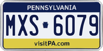 PA license plate MXS6079