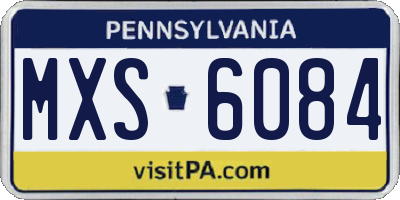 PA license plate MXS6084