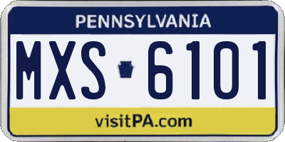 PA license plate MXS6101