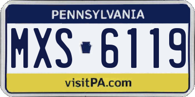 PA license plate MXS6119