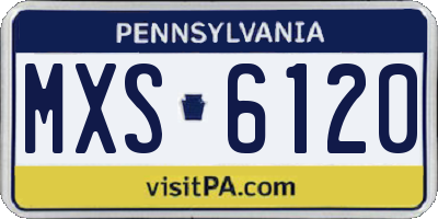 PA license plate MXS6120
