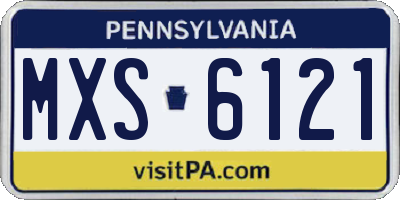 PA license plate MXS6121