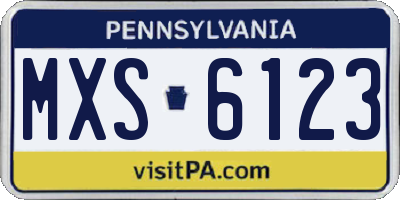 PA license plate MXS6123