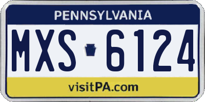PA license plate MXS6124
