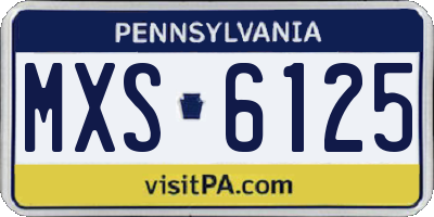 PA license plate MXS6125