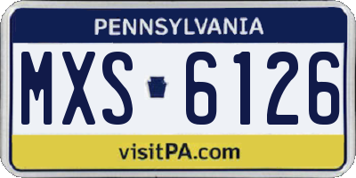 PA license plate MXS6126