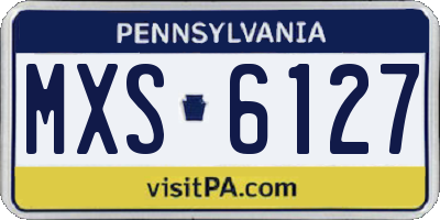 PA license plate MXS6127