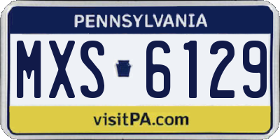 PA license plate MXS6129