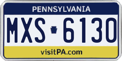 PA license plate MXS6130