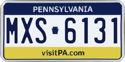 PA license plate MXS6131