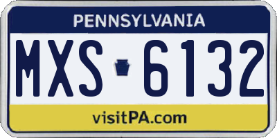 PA license plate MXS6132