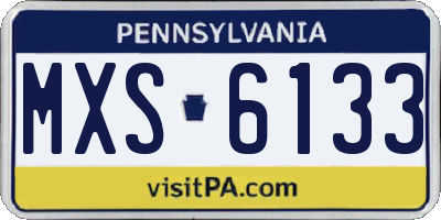 PA license plate MXS6133