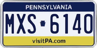 PA license plate MXS6140