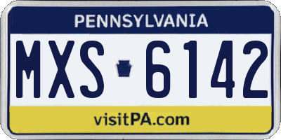 PA license plate MXS6142
