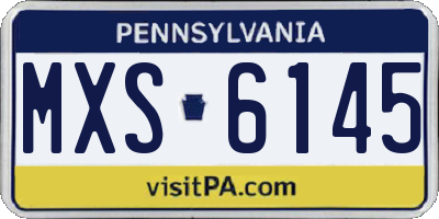 PA license plate MXS6145