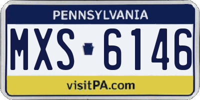 PA license plate MXS6146
