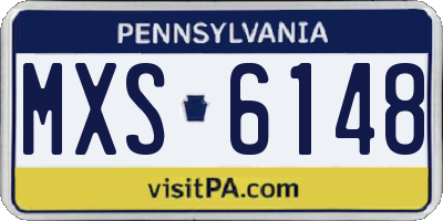 PA license plate MXS6148
