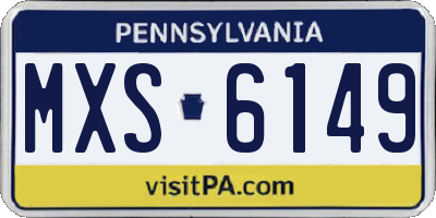 PA license plate MXS6149