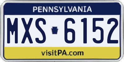 PA license plate MXS6152