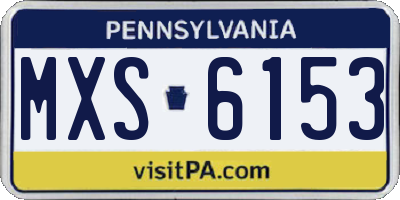 PA license plate MXS6153