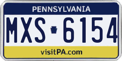 PA license plate MXS6154