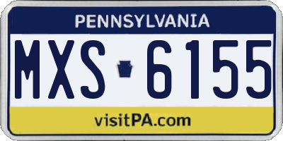 PA license plate MXS6155