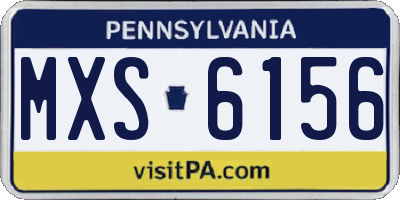 PA license plate MXS6156