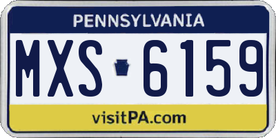 PA license plate MXS6159