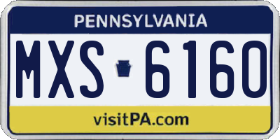 PA license plate MXS6160