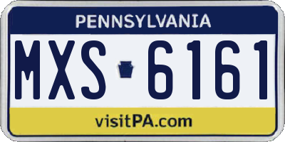 PA license plate MXS6161