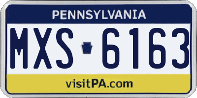 PA license plate MXS6163