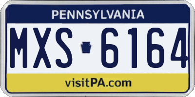 PA license plate MXS6164