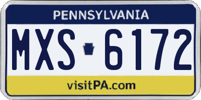 PA license plate MXS6172