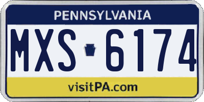 PA license plate MXS6174
