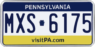 PA license plate MXS6175