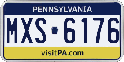 PA license plate MXS6176