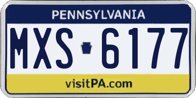 PA license plate MXS6177