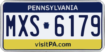 PA license plate MXS6179