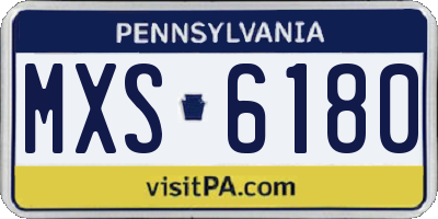 PA license plate MXS6180