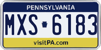 PA license plate MXS6183