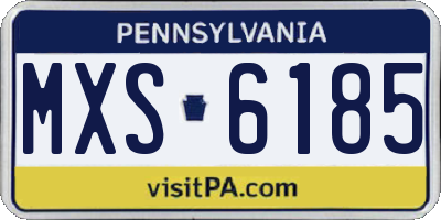 PA license plate MXS6185