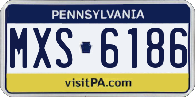 PA license plate MXS6186