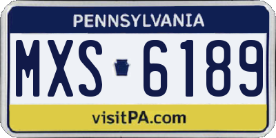 PA license plate MXS6189