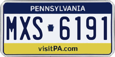 PA license plate MXS6191