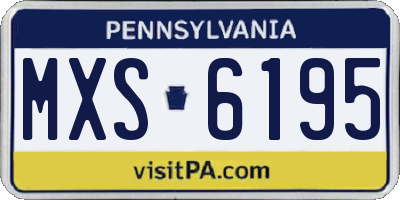 PA license plate MXS6195