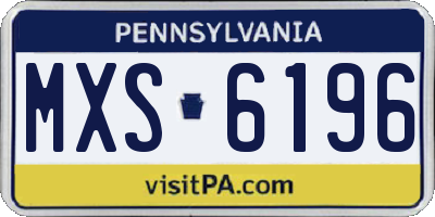 PA license plate MXS6196