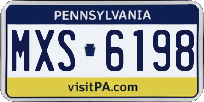 PA license plate MXS6198